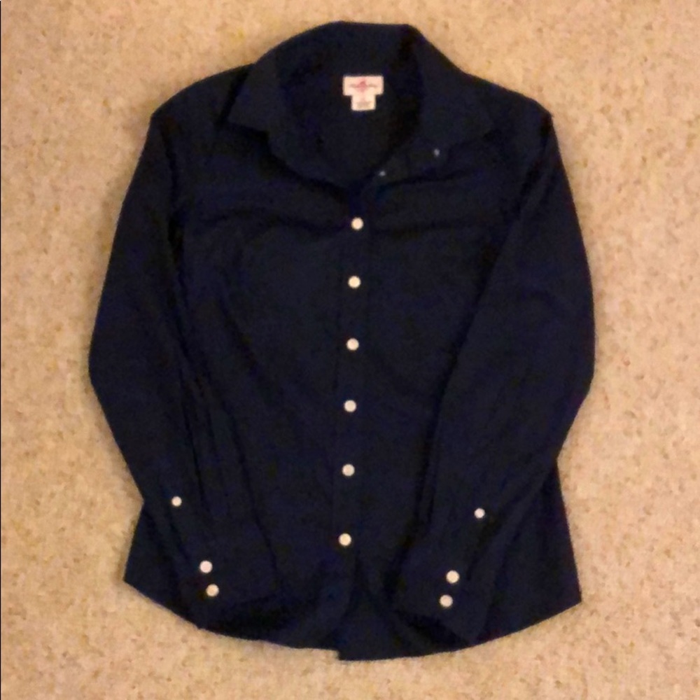 J. Crew Navy Blue Button Down Blouse
